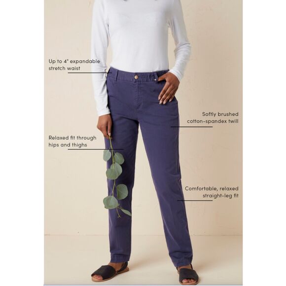 Coldwater Creek Hidden Stretch Waist Chino Pants NWT Women’s 18 Laurel Green - Picture 10 of 10